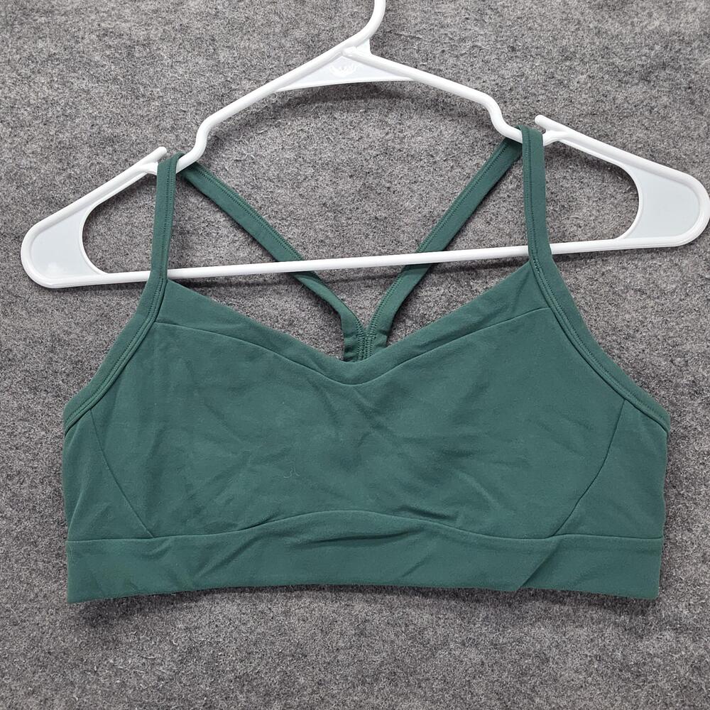 Athleta Sports Bra Womens S Green Racerback Lightly Lined Padded Tagless